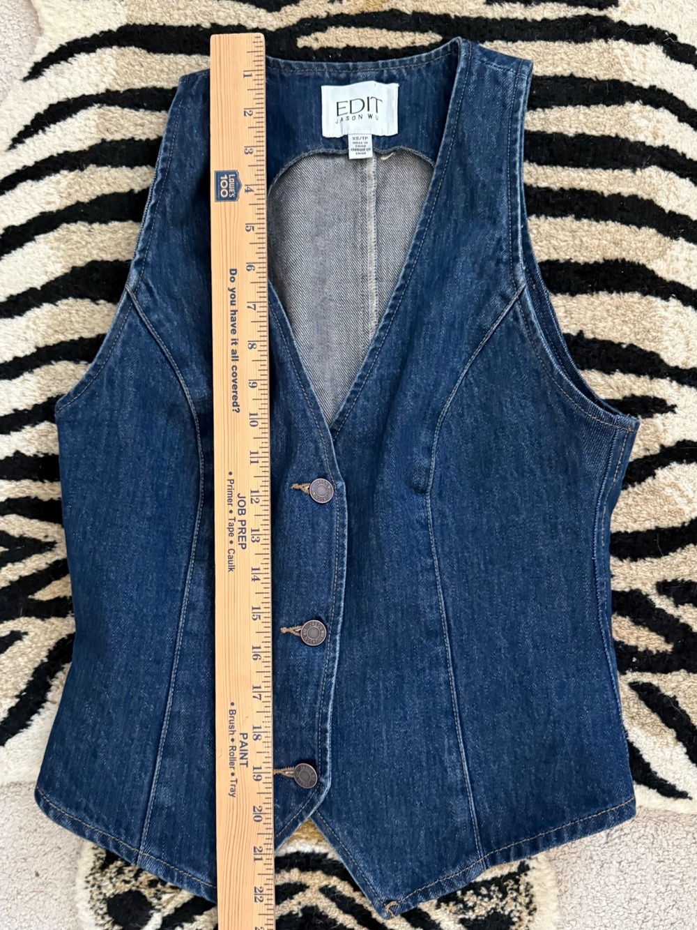 Edit Jason Wu Structured Cropped Denim Vest 100% Recycled Cotton Size XSmall - Picture 11 of 12